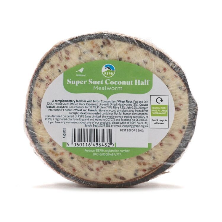 Rspb Coconut Treat With Mealworms RSPB Coconut Treat