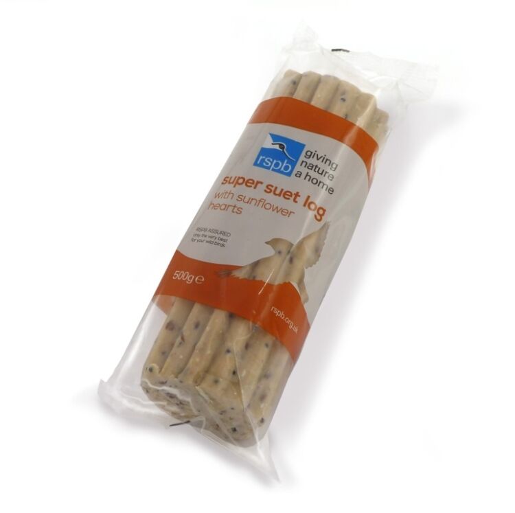 Rspb Super Suet Sunflower Hearts Log RSPB super suet sunflower hearts log for wild birds