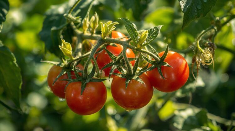 a picture of a cherry tomato plant